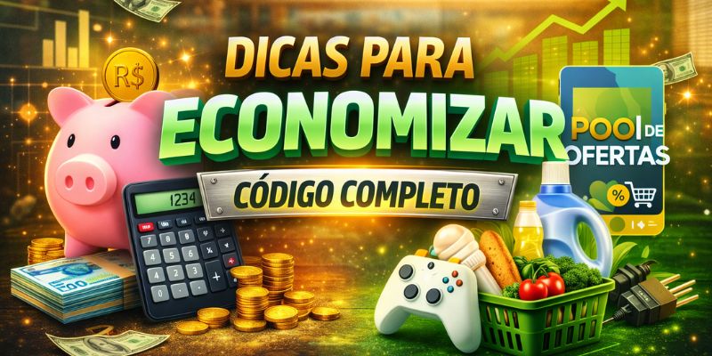 Pessoa economizando em compras online com cartão de crédito e computador - dicas para economizar 2026