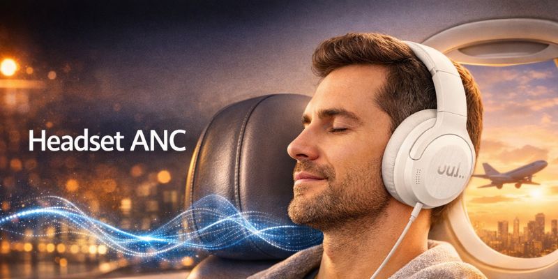 Headset ANC com cancelamento de ruído